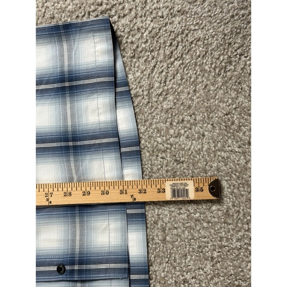 511 Tactical Shirt Mens Extra Large Blue Plaid  Button Up Snap Short Sleeve XL - Picture 7 of 8